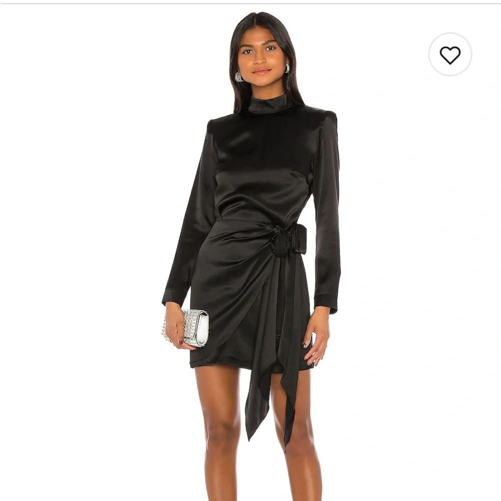 Amanda Uprichard knot black wrap dress - Picture 1 of 5